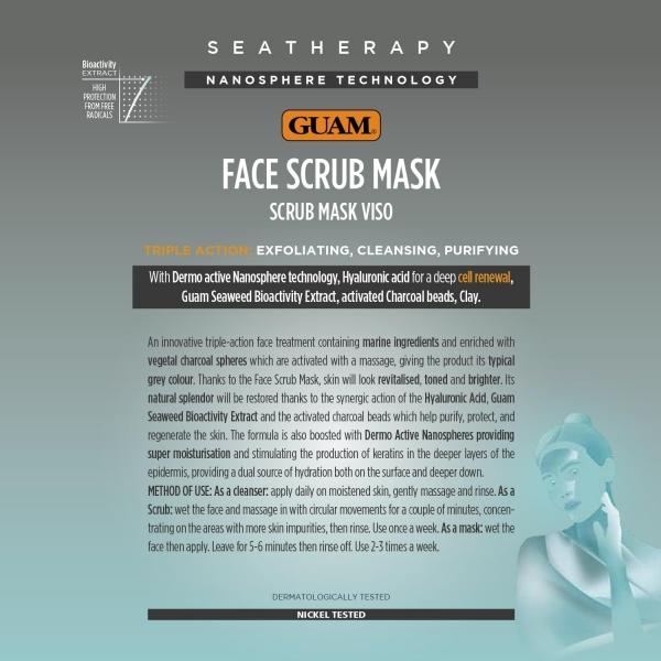 GUAM Seatherapy 3in1 Kohle-Scrub (75 ml) Reinigung – Peeling – Maske | Für alle Hauttypen geeignet (1220)